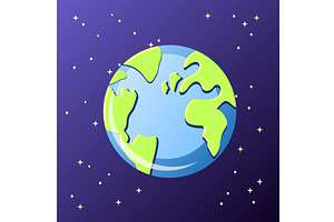 Planet Earth Illustration. Round