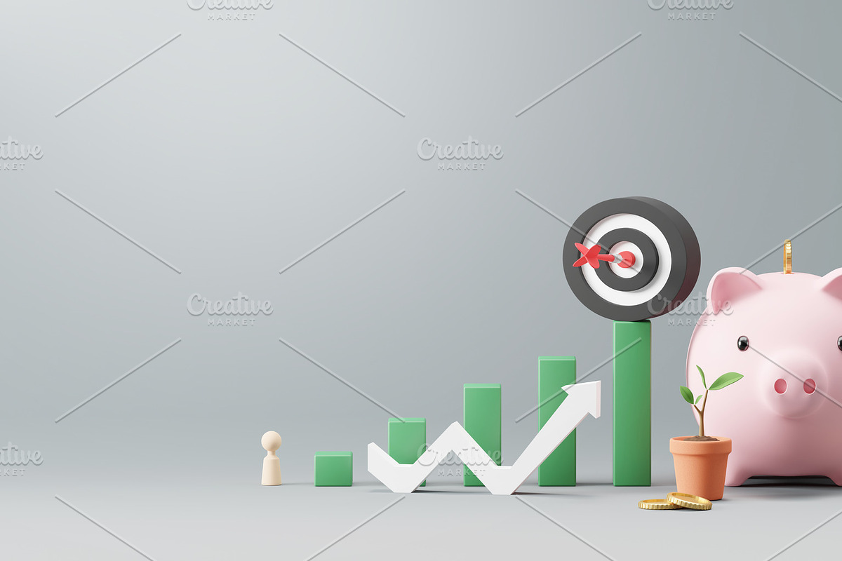 Savings money goal concept design, a Finance Illustration by ArtBackground