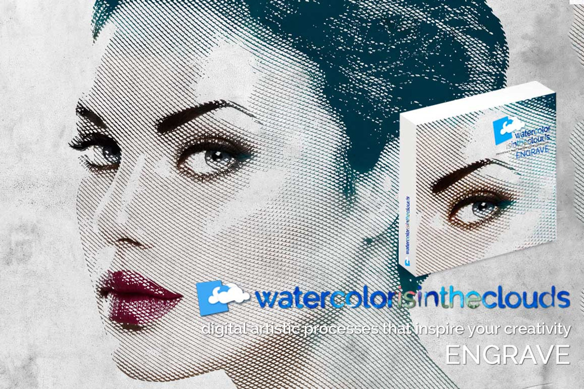 Watercolor is in the clouds ENGRAVE