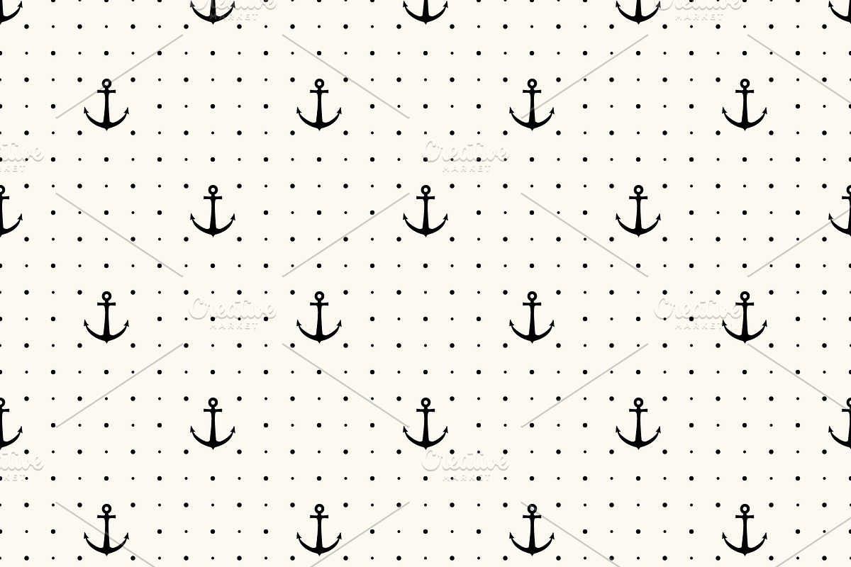 10 Anchor monochrome patterns, a Pattern Graphic by Simple Patterns