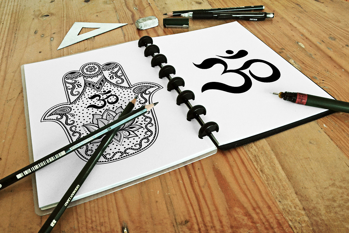 Patterns with mantra OM, an Object Graphic by Katika Shop (Photo 3 of 5)