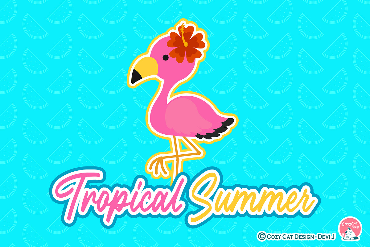 Tropica Summer Digital Clip Art, an Object Graphic by Cozy Cat Design (Photo 2 of 3)