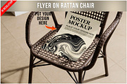 Flyer On Rattan Chair PSD, a Product Mockup by Bruno's Shop (Thumbnail 1 of 3)