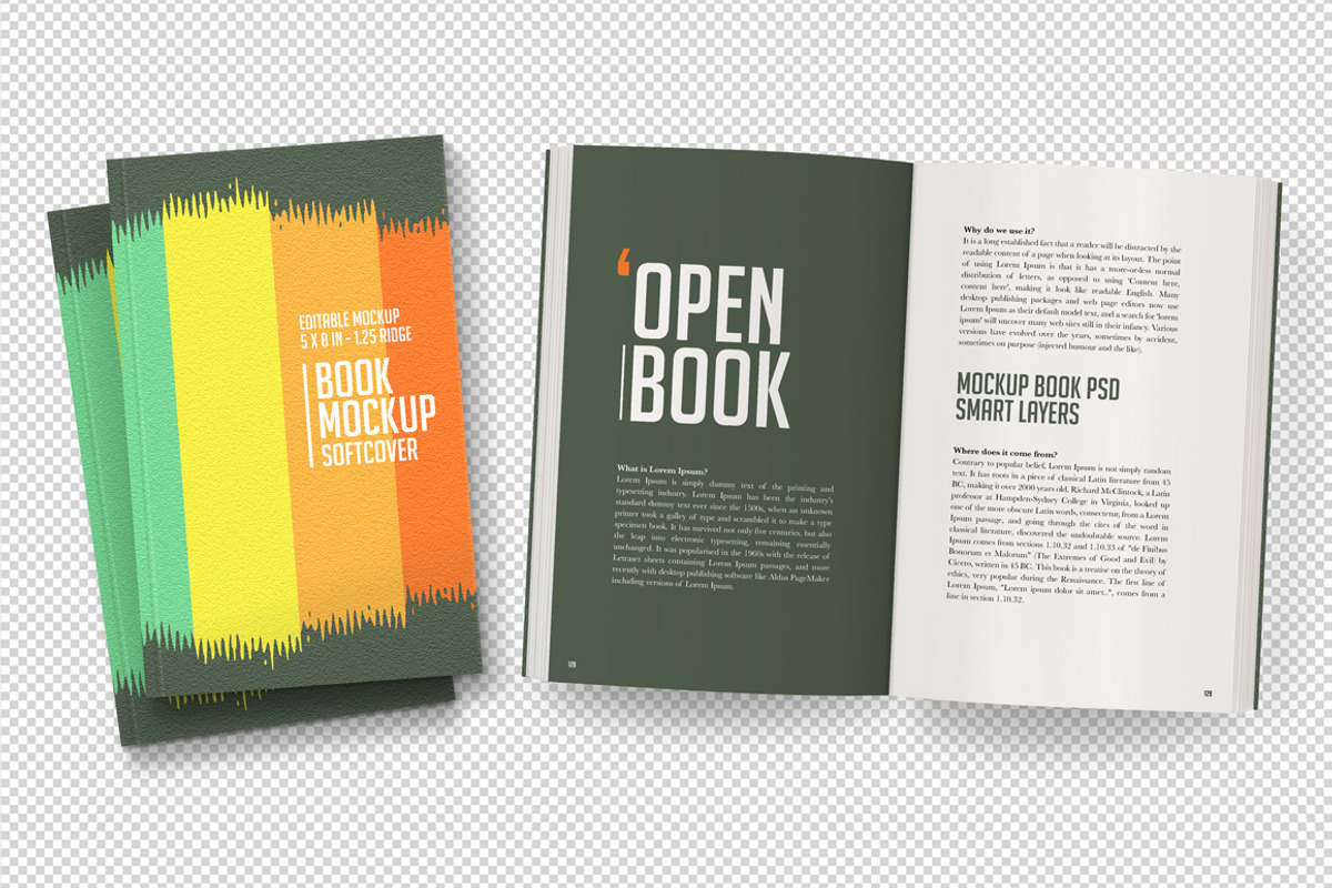 Open Softcover Book Mockup, a Print Template by ArtefShop (Photo 7 of 7)