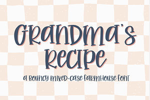 Grandma's Recipe, Handwritten Font