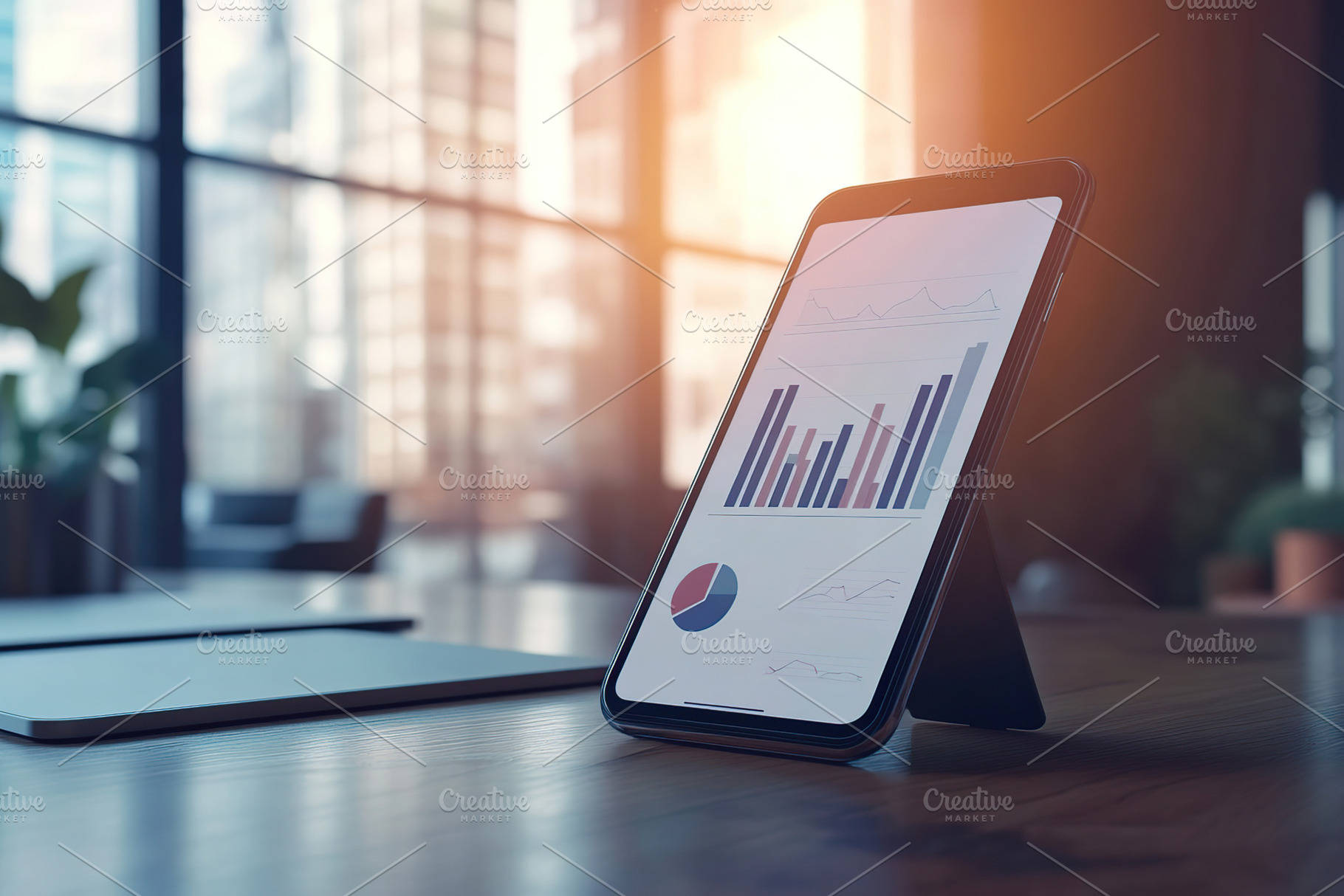 Smartphone screen with price graphs and candlestick charts, cryptocurrency, a Technology Photo by AlyaAnd