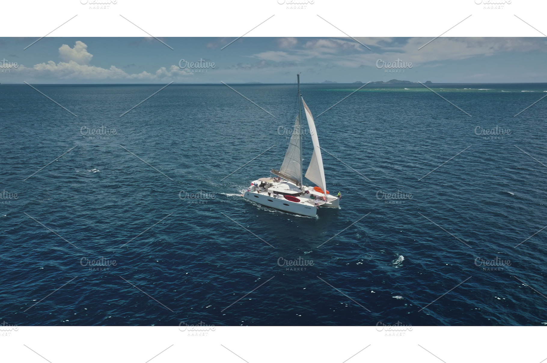 Catamaran sailing near Kuata island, a Nature Photo by Goinyk