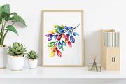 Watercolor Groovy Christmas Clipart, an Illustration by Canvas Craft (Thumbnail 5 of 7)