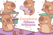 Capybara Pilates Princess Stickers, a Graphic by Dori Debreceni draws (Thumbnail 1 of 8)
