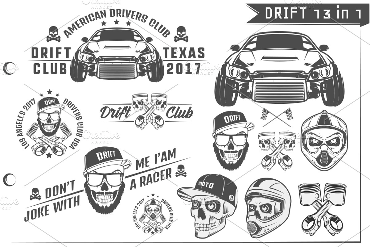 13 in 1 Set of Drift car sport, an Illustration by Hadanello88 (Photo 1 of 5)