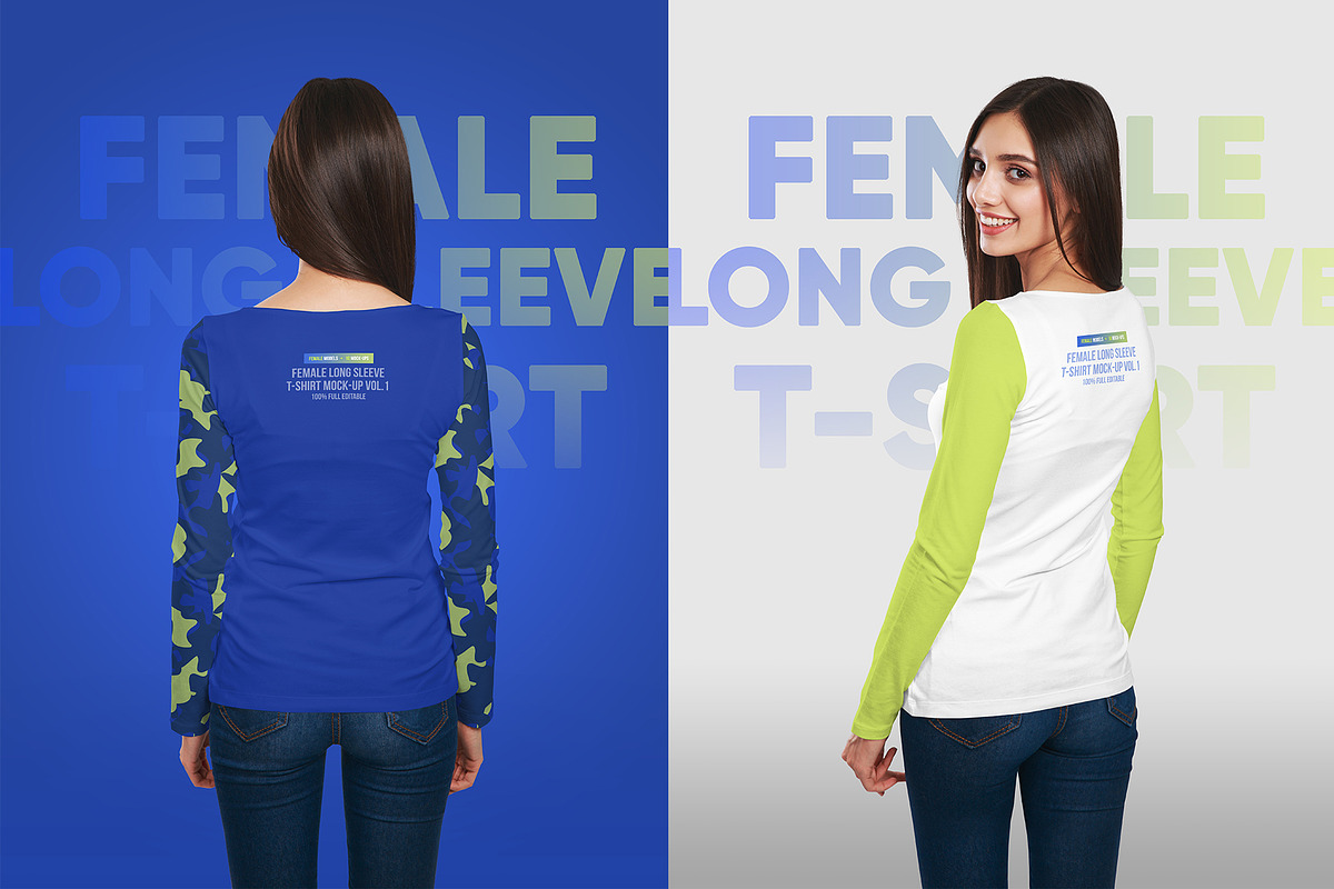 Female Long Sleeve T-Shirt Mockups, a Shirt Mockup by Hi, Mock-Up! (Photo 8 of 9)