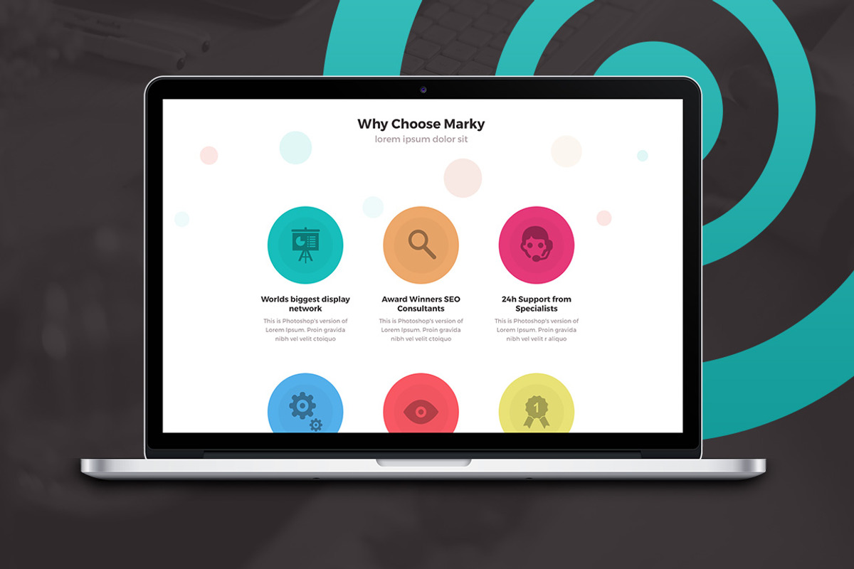 Marky - PSD Marketing Landing Page, a Landing Page Template by Rafael Oliveira (Photo 2 of 5)