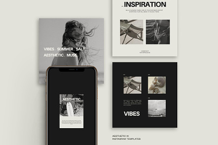 Aesthetic Instagram Templates IX, a Social Media Template by Instprofi | Studio Estimo