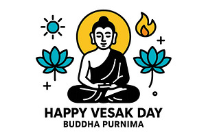 Celebrate Vesak Day with a vector, an Illustration by ZinetroN