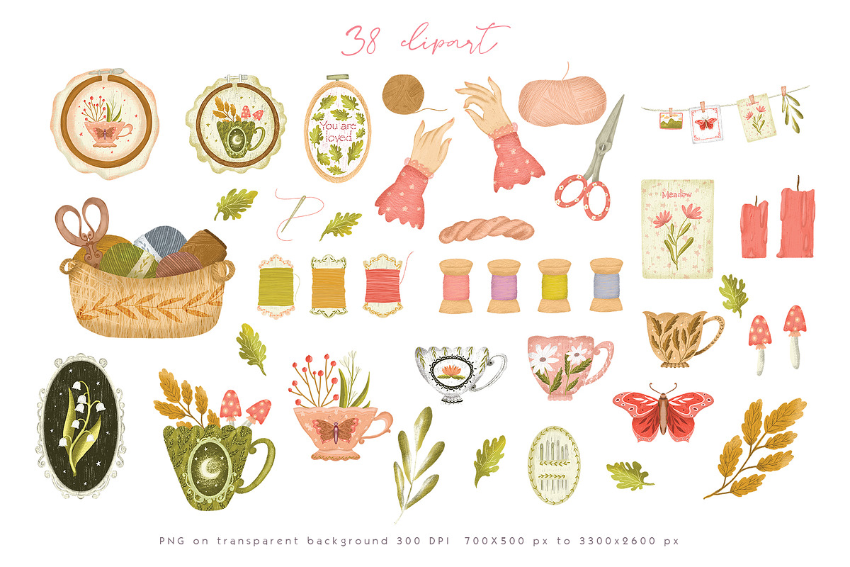 Embroidery lover clipart set, an Object Illustration by Yelloo Fish (Photo 2 of 10)