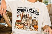 Skeleton Writer During Spooky Season, a Seasonal Illustration by Creative Art (Thumbnail 2 of 3)