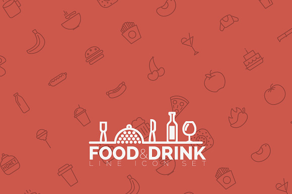 Food And Drink Line Icon Set