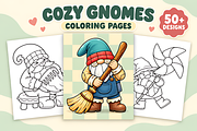 Snug Gnomes Coloring Pages Vol. 2, a Seasonal Illustration by Design Station (Thumbnail 1 of 3)