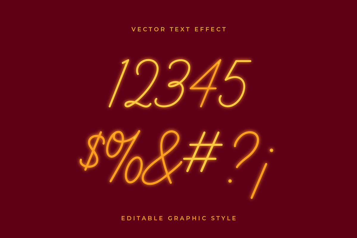 Neon Glow Script Text Effect, a Templates & Theme by studiogstock (Photo 2 of 2)