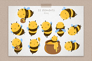 Cute Honey Bee Clipart, a Food Illustration by LukaJreym (Thumbnail 2 of 10)