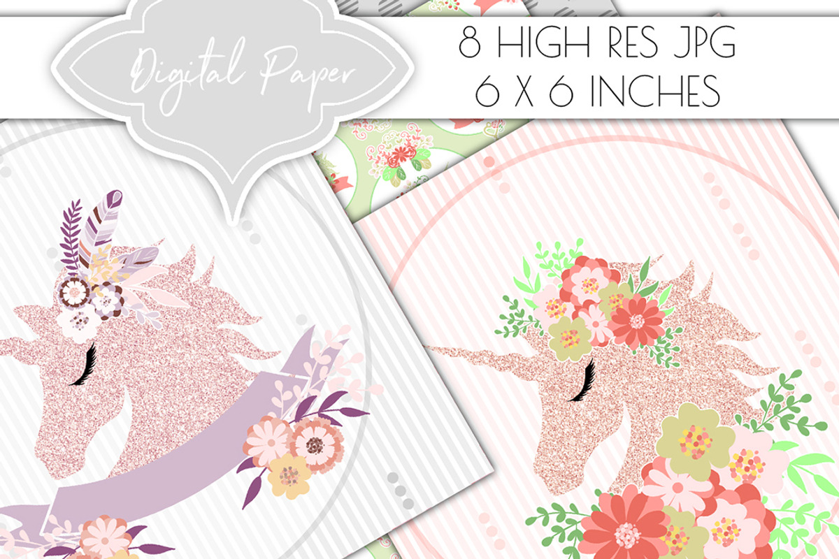 Unicorn digital paper, pattern soft, a Pattern Graphic by Personal Epiphany (Photo 2 of 3)