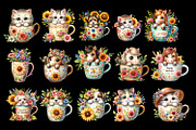 Animals for coffee cup clipart, an Animal Illustration by ElenazlataArt (Thumbnail 2 of 3)