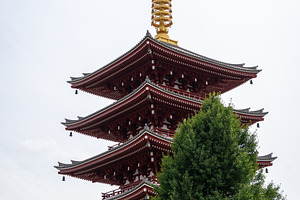 Pagoda of Senso-ji Temple in Asakusa, Tokyo, Japan, an Architecture Photo by GoodGoods