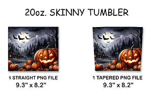 Spooky Pumpkins Tumbler Wrap PNG