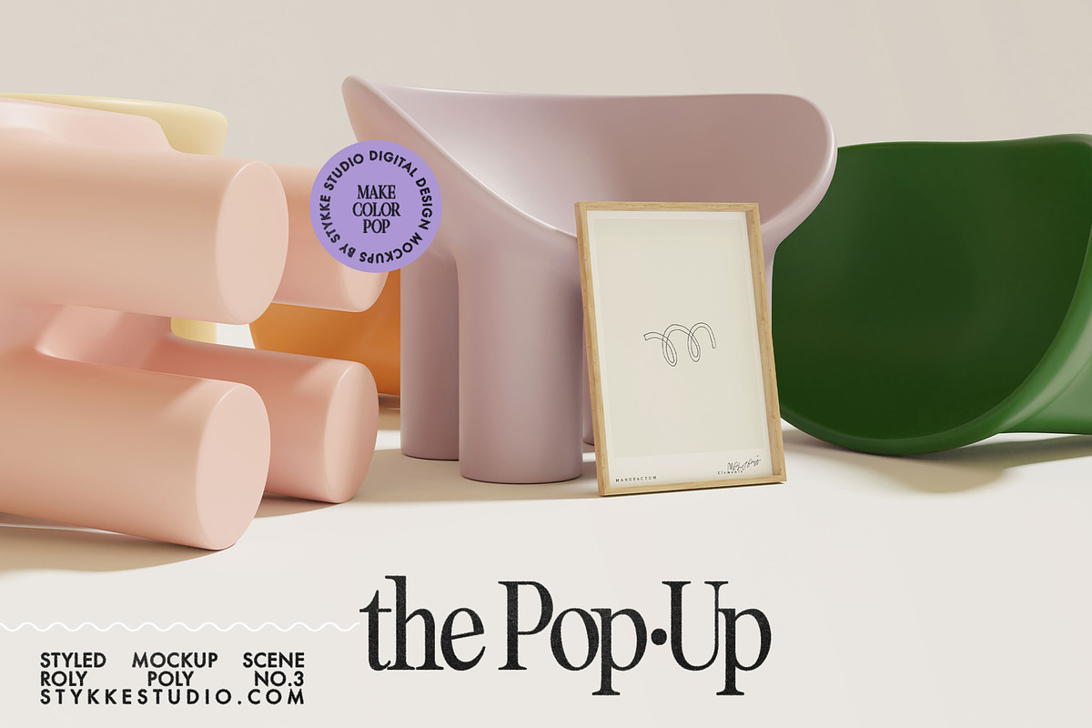 THE POP-UP | colorful frame mockup, an Advertising Mockup by Stykke Studio (Photo 1 of 5)