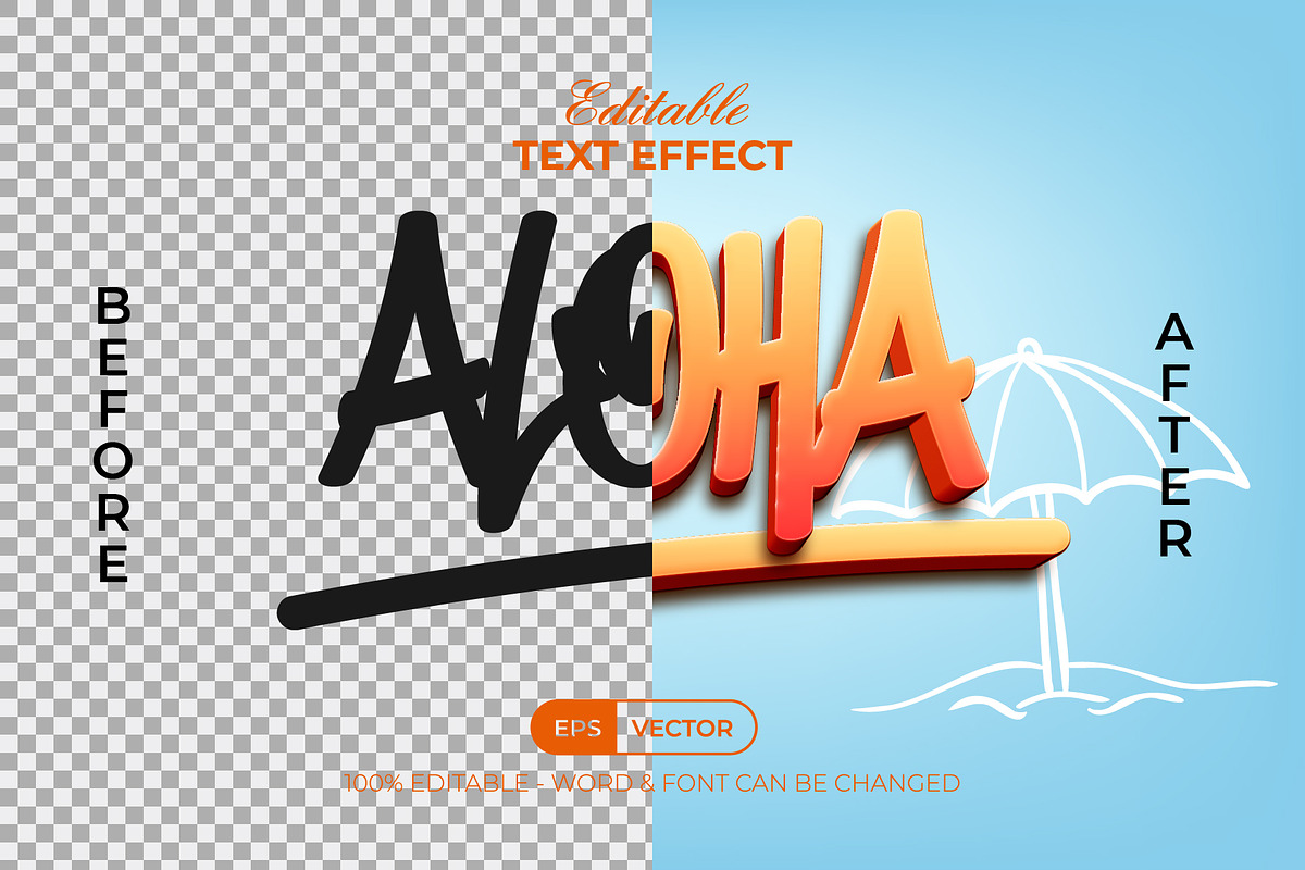 Aloha Summer Text Effect 3D Style, a Layer Style Add-On by Mockmenot (Photo 2 of 2)