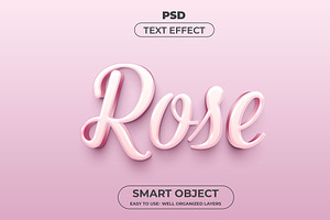 Rose 3D Editable Psd Text Effect