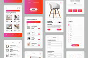 Interior Design Mobile App UI, an UI Kit Template by CreativeShaper (Thumbnail 1 of 3)