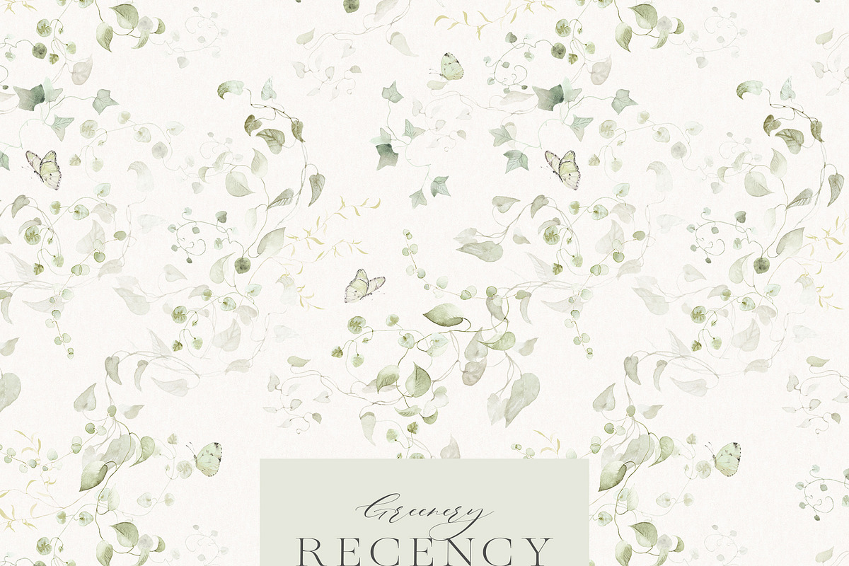 Watercolor Floral Green Ivy Leaf Set, a Decorative Illustration by Veris Studio (Photo 11 of 15)