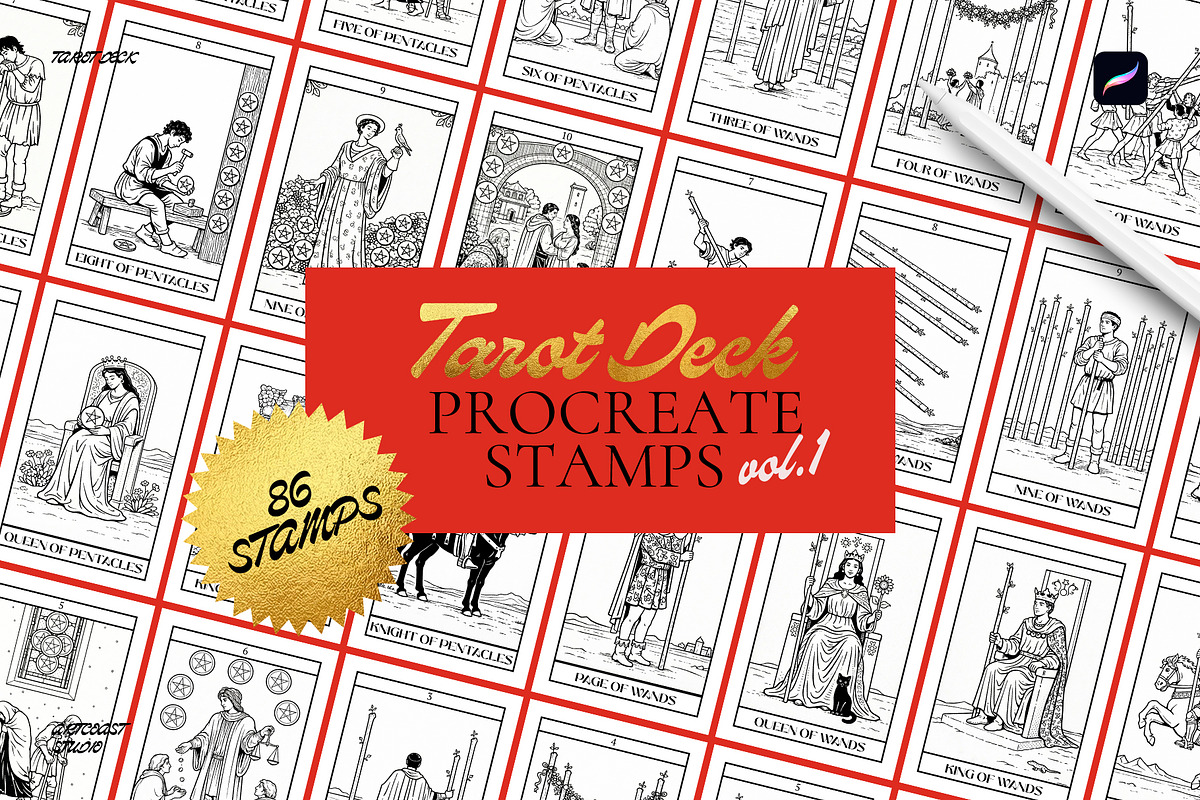 Procreate Tarot Deck Stamps, a Shape Add-On by Spasibenko Art (Photo 5 of 6)