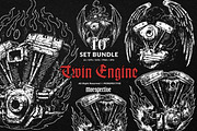 10 Bundle Dark Art V Twin Engine, an Illustration by Morspective (Thumbnail 1 of 7)