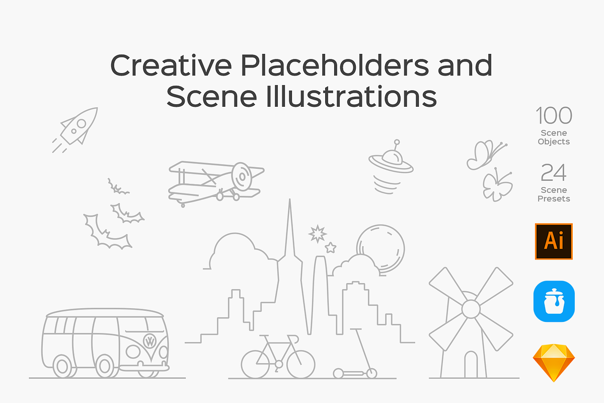 Placeholders & Scene Illustrations, an Illustration by Likeapples (Photo 1 of 8)