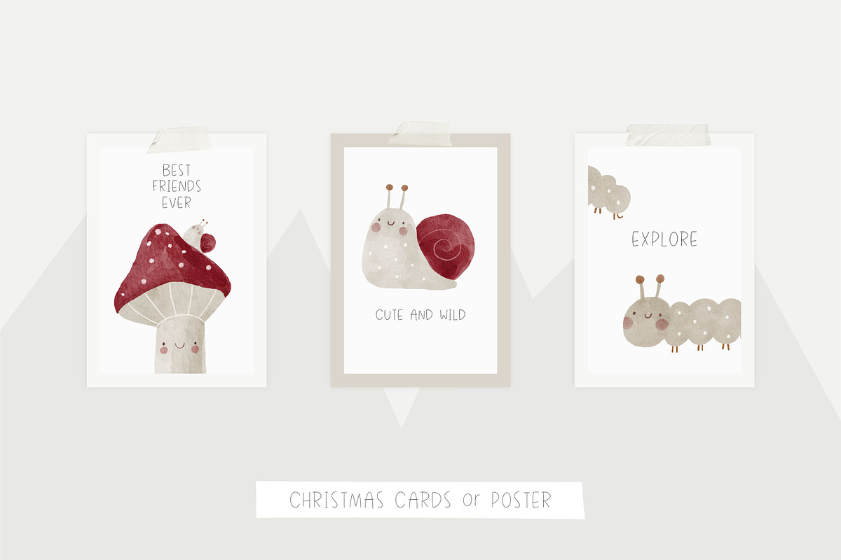 Cute Watercolor Mushrooms, an Animal Illustration by Cute And Wild (Photo 3 of 6)