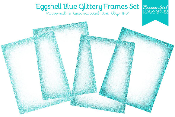 Eggshell Blue Glittery Frames Set preview 2