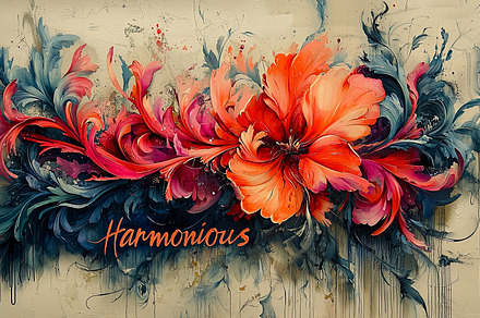 Vibrant harmonious floral abstract in vivid colors, a Photo by AS photostudio