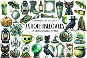 Antique Green Halloween Clipart, an Illustration by Designworld (Thumbnail 1 of 6)