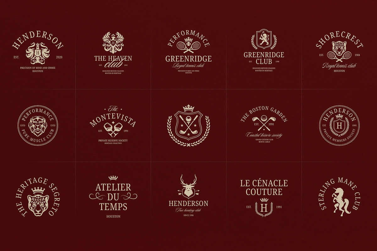 Old Money Vintage Logo Collection, a Branding & Logo Template by Vasya Kobelev (Photo 8 of 17)
