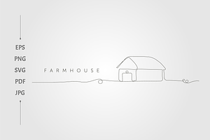 line of a farmhouse building, an Object Graphic by lawoel
