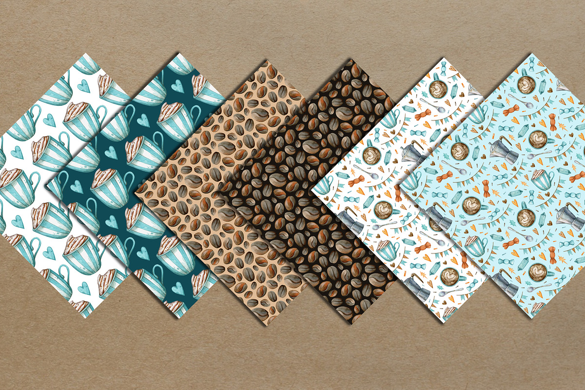 Watercolor Coffee Collection, a Decorative Illustration by Aquarellka (Photo 7 of 8)