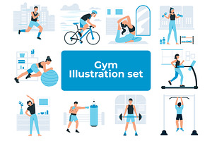 Gym Illustration Set, an Illustration by Bekeen.co