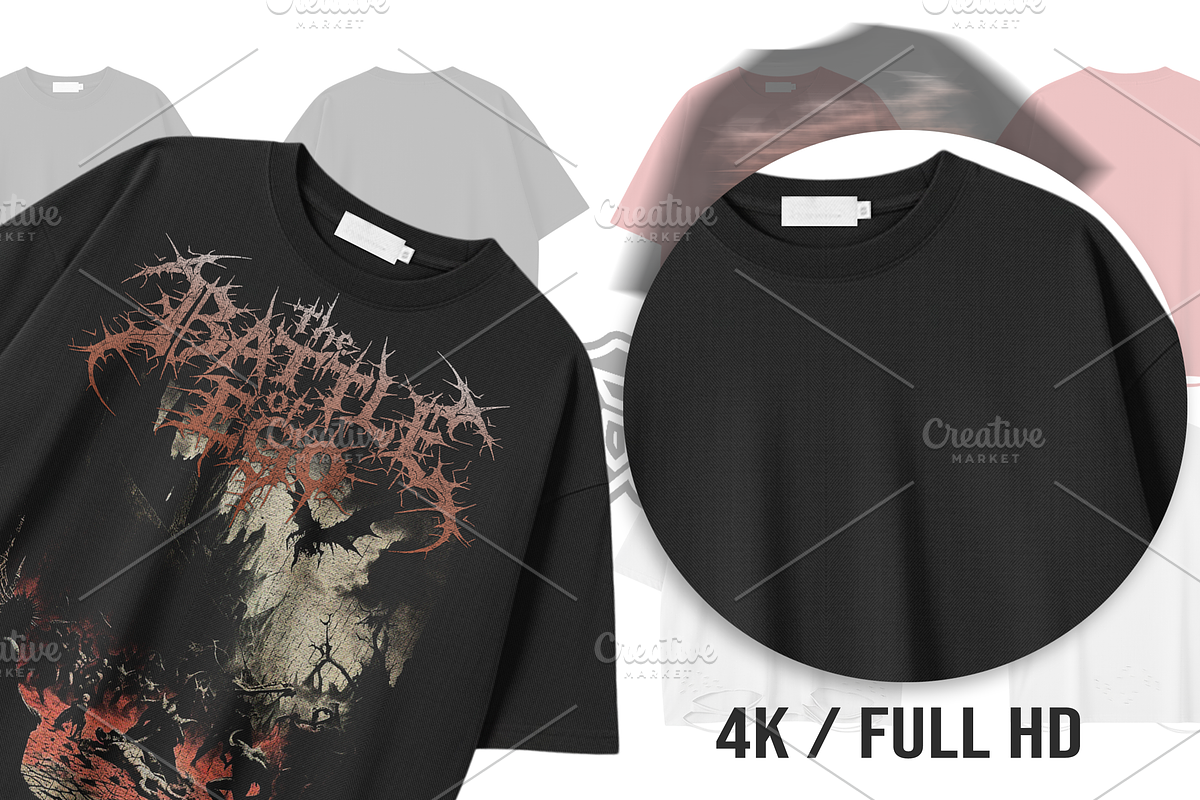 Oversized Tee Mockup 4K Editable PSD, a Shirt Mockup by std.badboy (Photo 5 of 5)