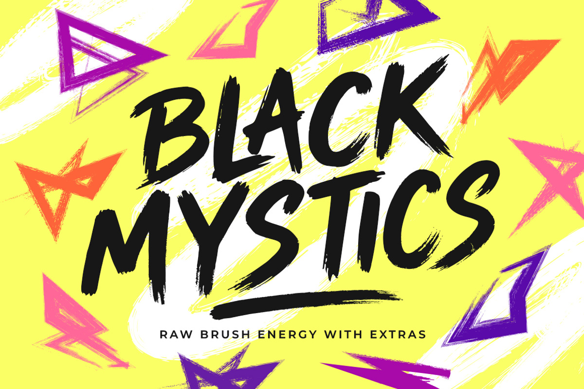 Black Mystics Raw Brush Display Font, a Handwritten Font by SNIPESCIENTIST (Photo 1 of 38)