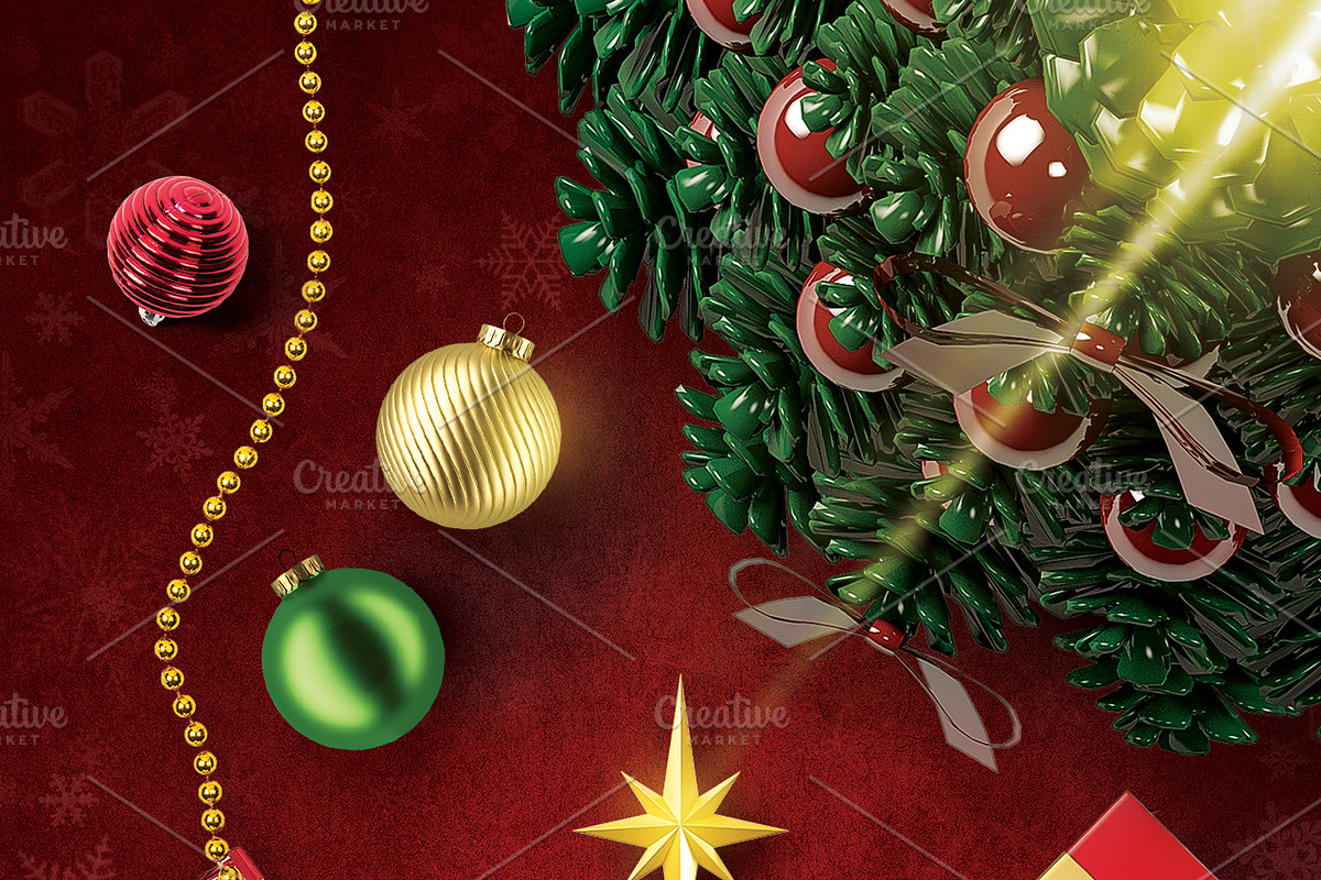 Merry Christmas Party Flyer, a Flyer Template by MergeIdea (Photo 2 of 3)