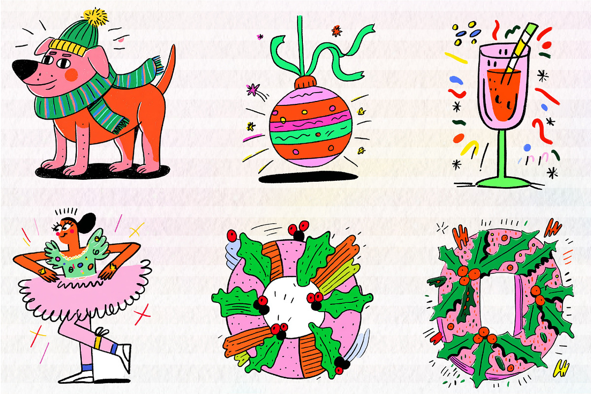 Retro Christmas Sublimation clipart, an Illustration by CreationArt (Photo 2 of 6)