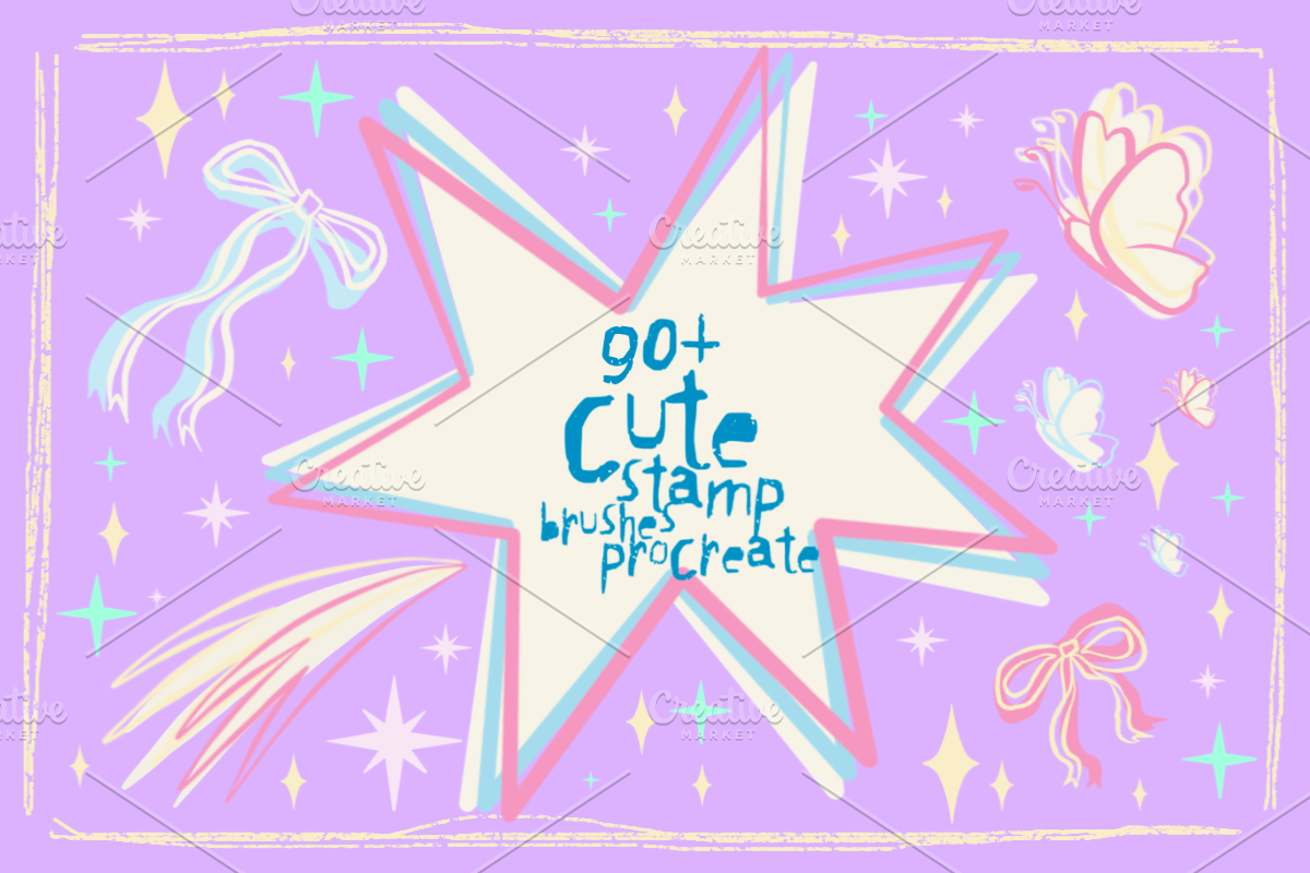 Cute Stamp Brush Procreate, a Brush Add-On by CraftingOnSunday (Photo 1 of 11)