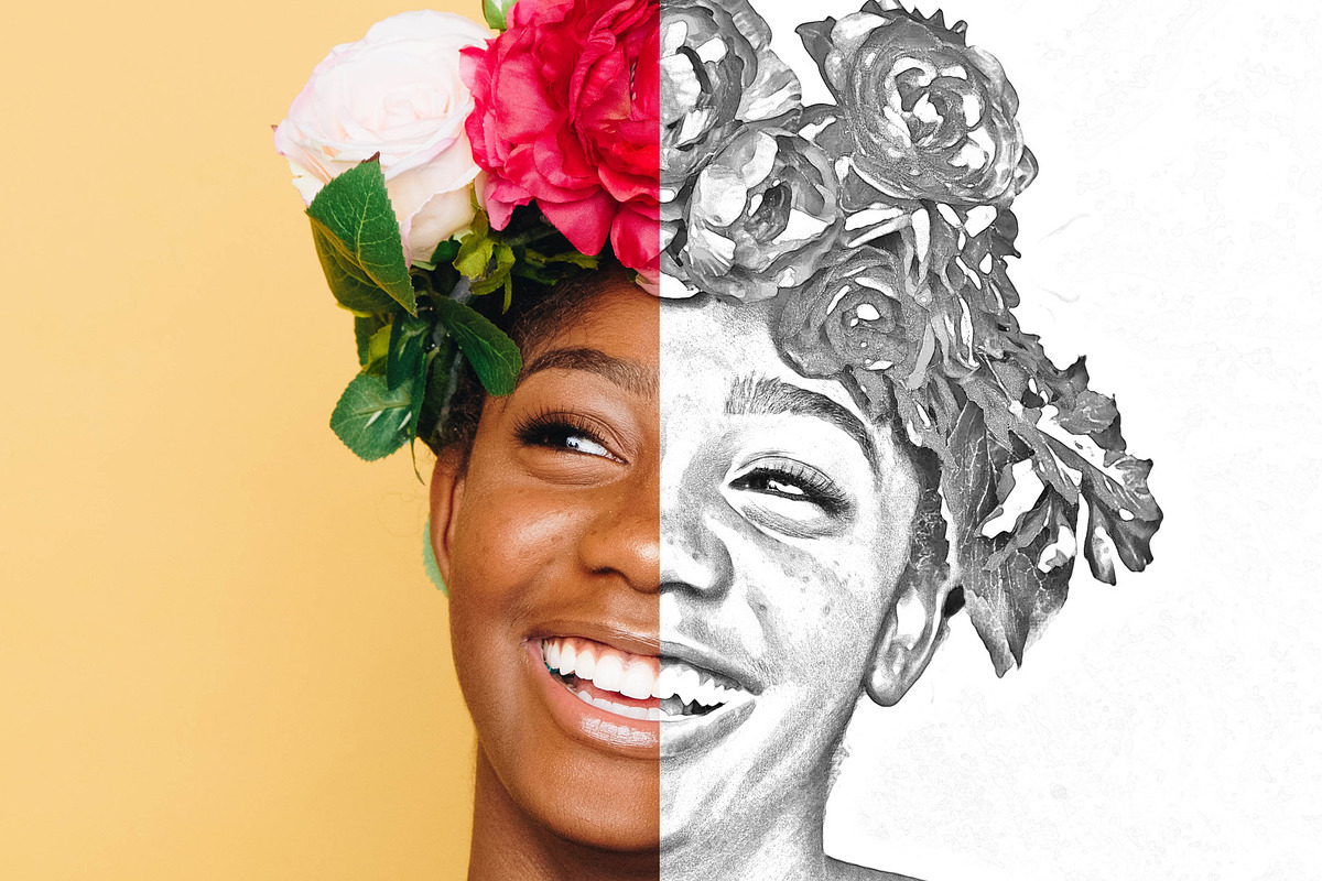 Pencil Drawing Photoshop Action, an Action Add-On by VividFrame (Photo 3 of 8)